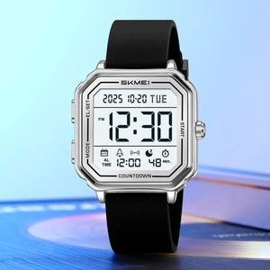 Skmei – 2559 – Digital Classic Sports Watch – Silver / Silica image 1