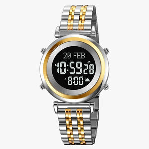 SKMEI - 2139 - Qibla Azan Time Reminder Prayer Watch - silver/gold-black image 1