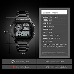 Skmei - 1335 - Digital Sports Countdown Waterproof Watch - Black image 9