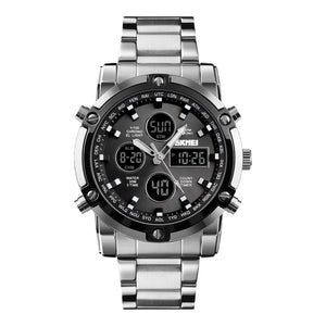 Skmei – 1389 – Dual Display Waterproof Business Watch - Silver/Black image 0