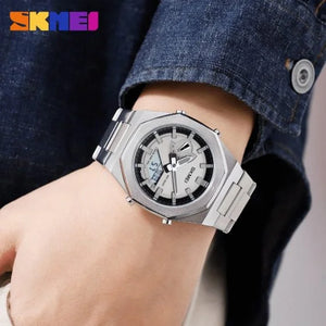 Skmei - 1816 - Dual Display luminous waterproofs 50+ timezone - Silver/White image 3