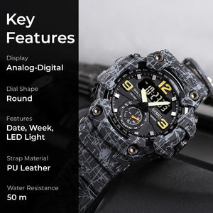 Skmei - 1637 - Warrior Dual Display Watch - Grey/Black image 5