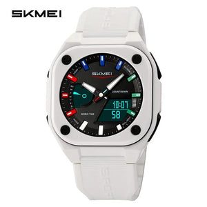 Skmei - 2328 - World Master Dual Display Watch - White image 1
