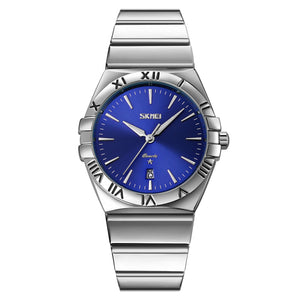 SKMEI - 9257 - Business Stainless Steel Band Men's Watch - silver/blue (man) image 1