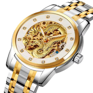 SKMEI - 9310 - Premium Dragon Automatic Watch - silver/silver image 4