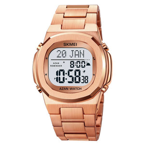 SKMEI - 2036 - Qibla Azan Time Reminder Prayer Watch - Rosegold/white image 0