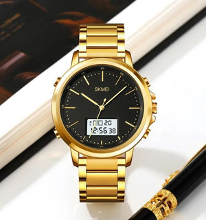 Skmei - 1652 (Chain) - Multifunctional Waterproof - Gold/White-Steel image 0