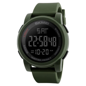 SKMEI - 1257 - Digital Dial Silica Gel Strap Watch for Men - army green image 0