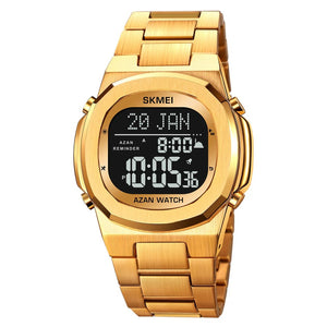 SKMEI - 2036 - Qibla Azan Time Reminder Prayer Watch - gold/black image 0