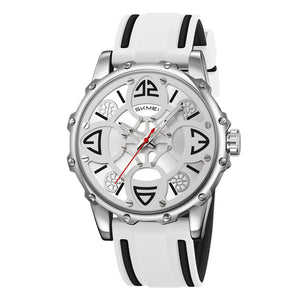 SKMEI 9342 Racing Analog Quartz Sports Watch - white image 1