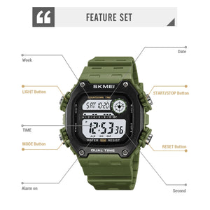 Skmei - 2126 - Luminous 50m Waterproof Mutifunctional - ArmyGreen image 5