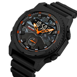 SKMEI - 2355 - Tactical Sports Digital Watch - Black/Orange image 0