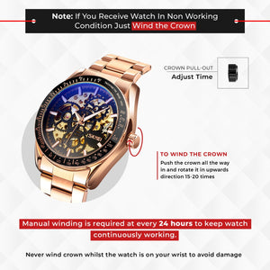 SKMEI - 9194 - Automatic Skeleton Machine - rose gold image 1