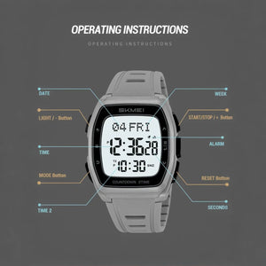 SKMEI - 2441 - Smart Digital Sports Watch - Grey image 5