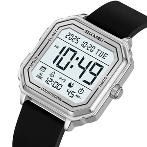 Skmei – 2559 – Digital Classic Sports Watch – Silver / Silica image 0