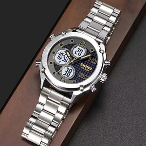 Skmei - 1975(chain)- 30m Waterproof Mutifunctional - silver/white-steel image 0