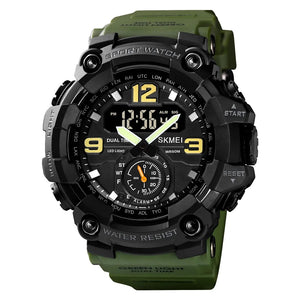 Skmei - 1637 - Warrior Dual Display Watch - Army Green image 0