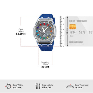 Skmei - 2100 - World Time 50m Waterproof - Blue image 3