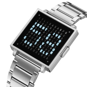 Skmei - 2388 - Luxury Word Dial Watch - Silver-Steel image 3