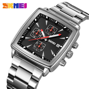 SKMEI - 9331 - Luxury Chronograph Wr30m Waterpoof Quartz - Silver/Black image 1