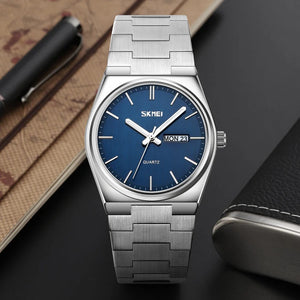 SKMEI - 9288 - Business Class Luxury Watch - Silver/Blue image 5