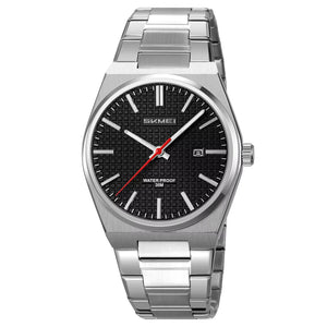 Skmei - 9396 - Premium Steel Analog Function Watch - silver-black image 1