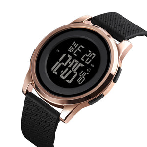 SKMEI - 1502 - Digital Thin Dial Waterproof Wrist Watch - rose gold image 1