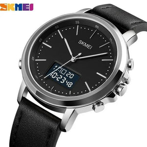 Skmei - 1652 (Strap) - Multifunctional Waterproof - Silver/Black-Leather image 0