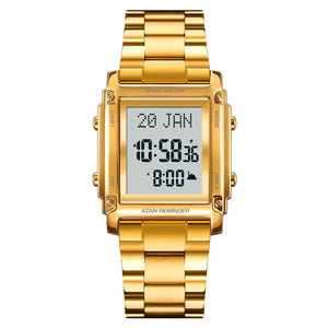 Skmei - 2277 - Qibla Azan Time Reminder Prayer Watch - Golden image 1