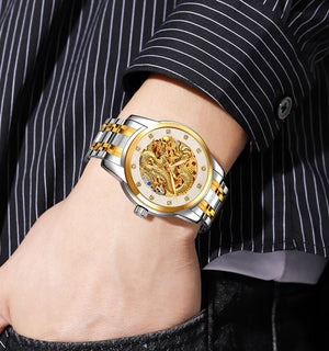 SKMEI - 9310 - Premium Dragon Automatic Watch - silver/silver image 3