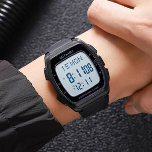 SKMEI - 2441 - Smart Digital Sports Watch - Black/White image 3