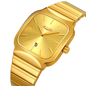 SKMEI 9361 Classic Minimal Square Watch - Gold/Gold