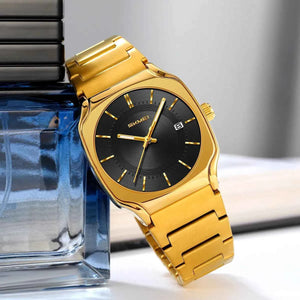 SKMEI 9380 Elegant Stainless Steel Watch - Gold/Black