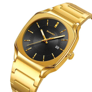 SKMEI 9380 Elegant Stainless Steel Watch - Gold/Black