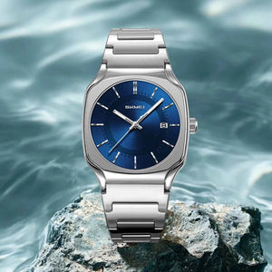SKMEI 9380 Elegant Stainless Steel Watch - Silver/Blue