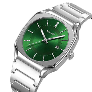 SKMEI 9380 Elegant Stainless Steel Watch - Silver/Green