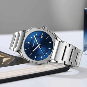 SKMEI 9380 Elegant Stainless Steel Watch - Silver/Blue