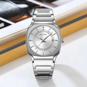 SKMEI 9380 Elegant Stainless Steel Watch - Silver/Silver