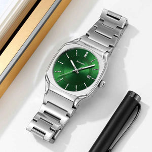 SKMEI 9380 Elegant Stainless Steel Watch - Silver/Green