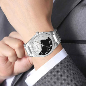 SKMEI 9391 Elegant Golden Arabic Dial Watch - Silver/Black/White