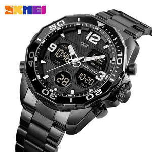 Skmei - 1649 - Rotatable Ring Quartz MultiFunctional Watch - Black image 0