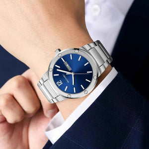 SKMEI 9400 Luxury Stainless Steel Watch - Silver/Blue