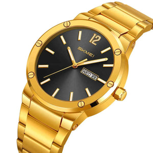 SKMEI 9400 Luxury Stainless Steel Watch - Gold/Black