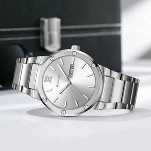 SKMEI 9400 Luxury Stainless Steel Watch - Silver/Silver