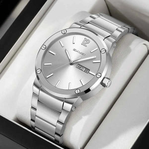 SKMEI 9400 Luxury Stainless Steel Watch - Silver/Silver