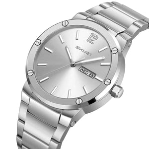 SKMEI 9400 Luxury Stainless Steel Watch - Silver/Silver