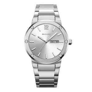 SKMEI 9400 Luxury Stainless Steel Watch - Silver/Silver