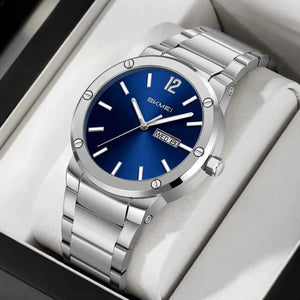 SKMEI 9400 Luxury Stainless Steel Watch - Silver/Blue