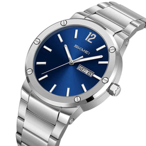 SKMEI 9400 Luxury Stainless Steel Watch - Silver/Blue