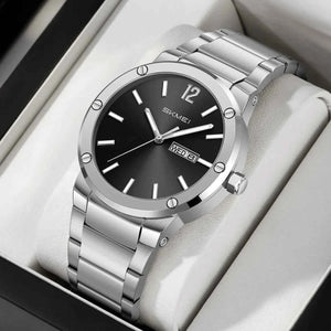 SKMEI 9400 Luxury Stainless Steel Watch - Silver/Black